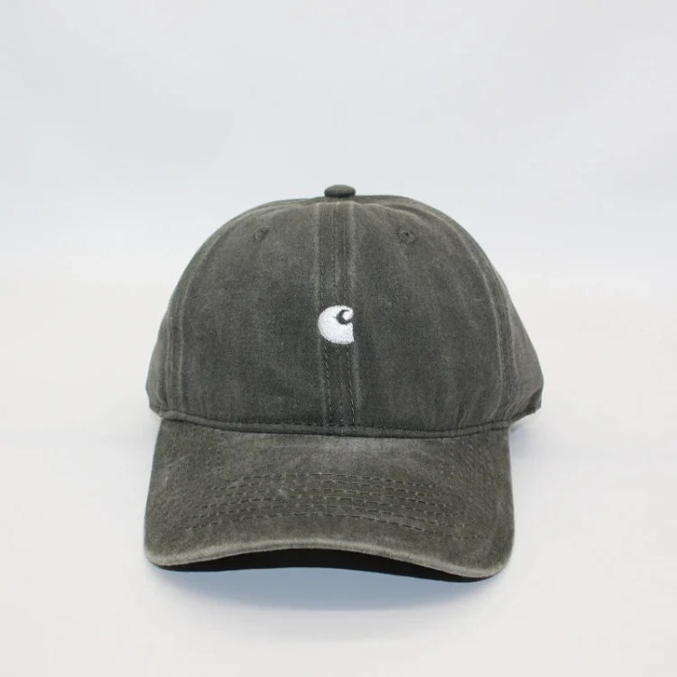 Car washed old embroidered soft top curved brim baseball cap foreign trade trendy workwear European and American peaked cap sun hat