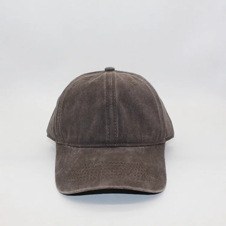 Car washed old embroidered soft top curved brim baseball cap foreign trade trendy workwear European and American peaked cap sun hat