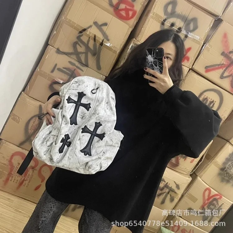 Homemade original cross versatile school bag college students junior high school students backpack large capacity durable student backpack