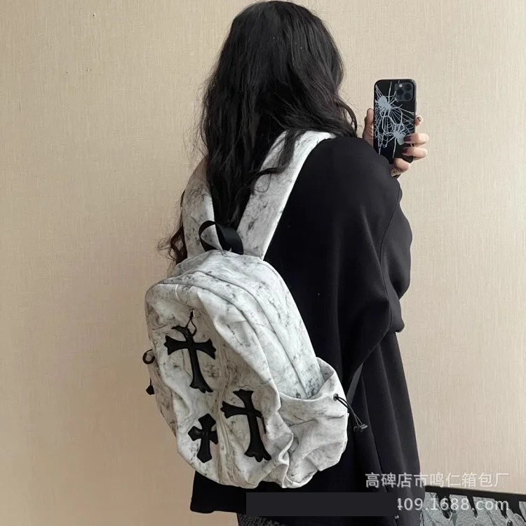 Homemade original cross versatile school bag college students junior high school students backpack large capacity durable student backpack