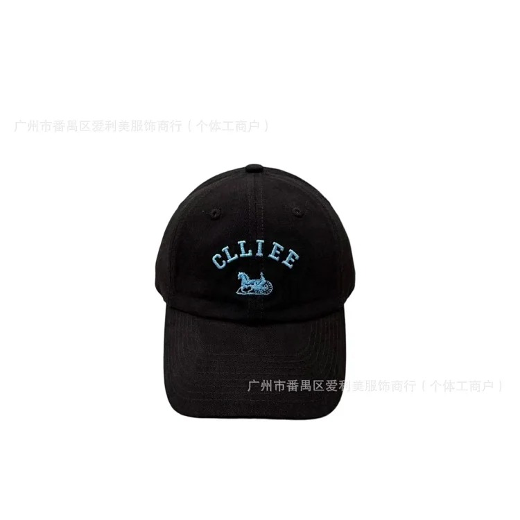 Retro embroidered letter peaked cap for men and women, soft-top casual baseball cap, spring and summer sun protection hat, trendy