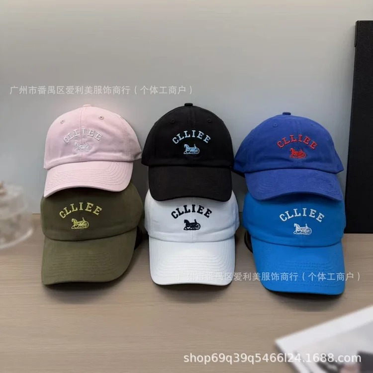 Retro embroidered letter peaked cap for men and women, soft-top casual baseball cap, spring and summer sun protection hat, trendy