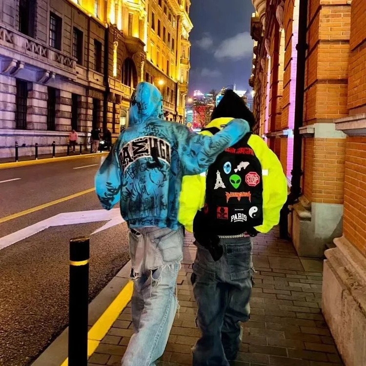 22SS Explorer alien logo embroidery graffiti sticker backpack backpack 2025new