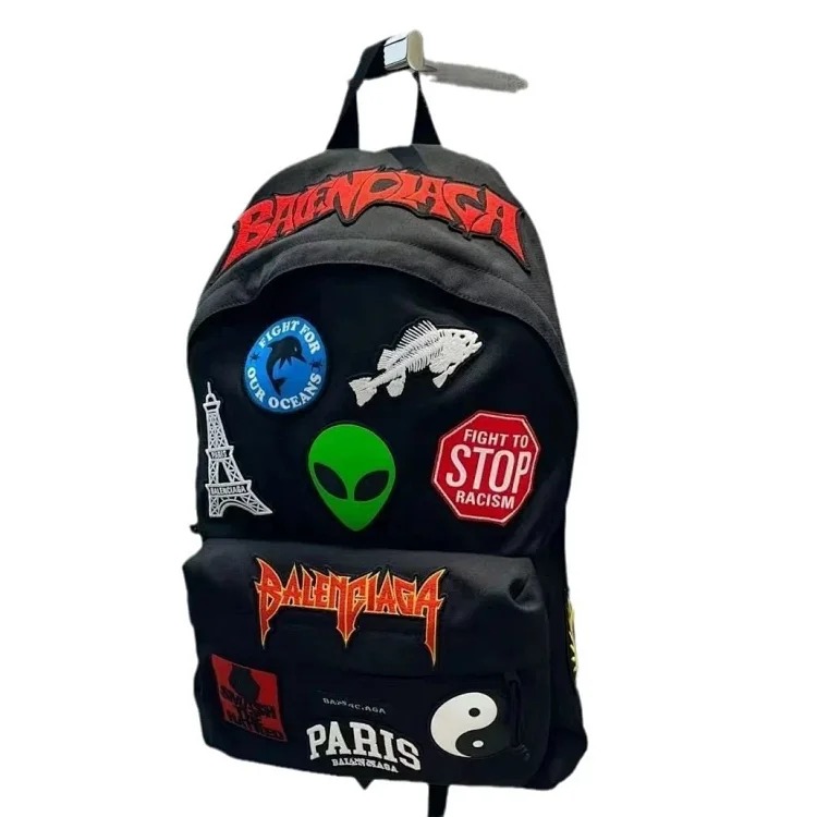22SS Explorer alien logo embroidery graffiti sticker backpack backpack 2025new