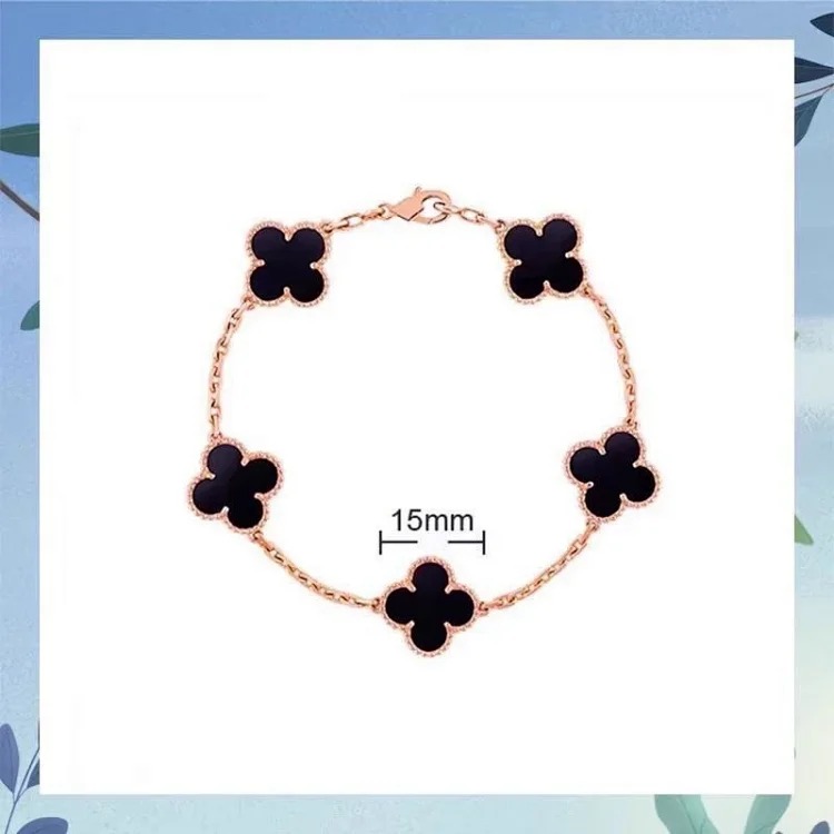 High V gold bracelet rose gold red agate white mother-of-pearl diamond bracelet