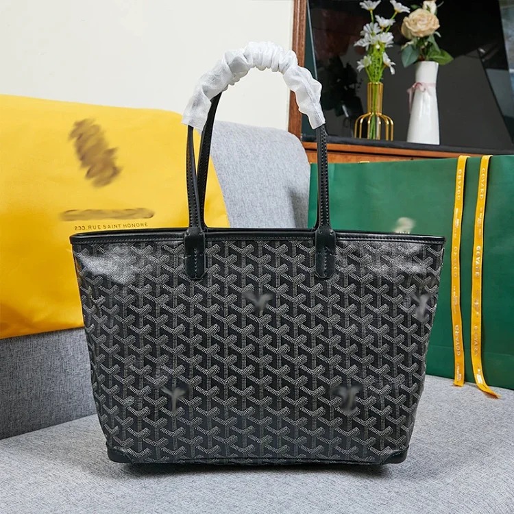 Zippered Goyaiste shoulder bag, versatile dog tooth classic tote bag, shopping bag, medium Goya handbag, vegetable basket image 2