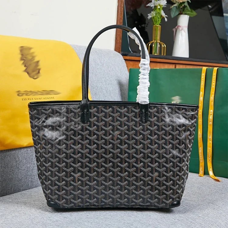 Zippered Goyaiste shoulder bag, versatile dog tooth classic tote bag, shopping bag, medium Goya handbag, vegetable basket image 3