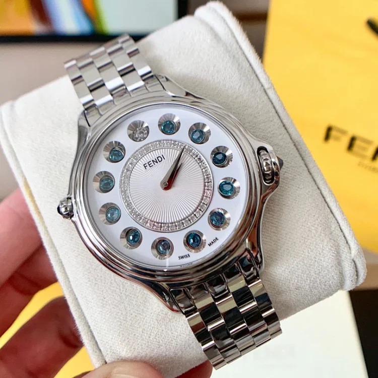 Original single, real diamond, Fendi crazy carats series women's watch, unique rolling jewelry design, a set of 7 different gemstones with beautiful color changes