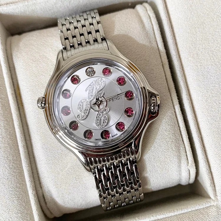 Original single, real diamond, Fendi crazy carats series women's watch, unique rolling jewelry design, a set of 7 different gemstones with beautiful color changes