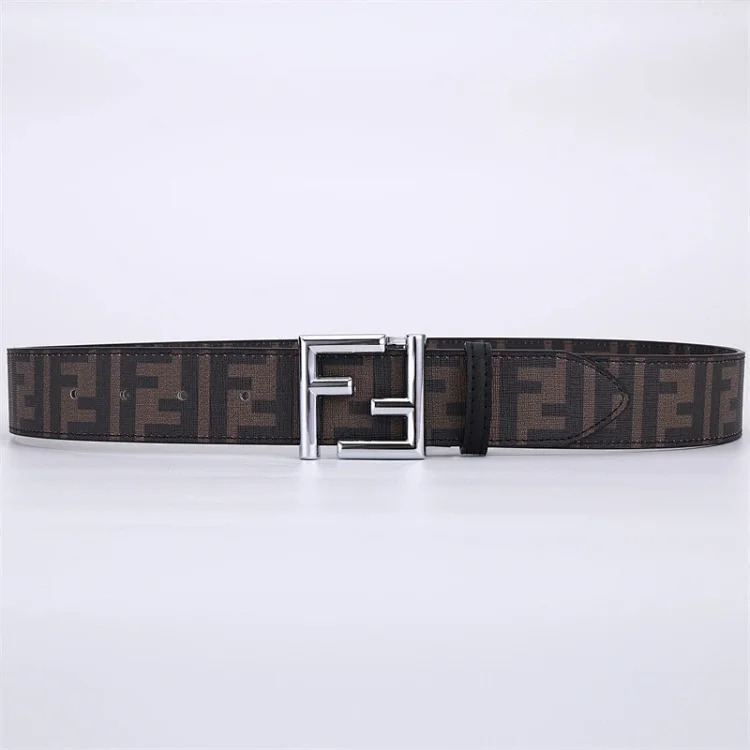 Double belt, versatile men's genuine leather Fencordi student FF , casual and durable Internet celebrity belt, new style