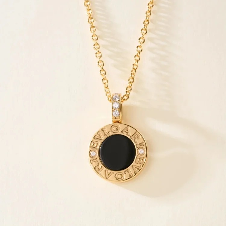 XXX-BGL double-sided coin black and white mother-of-pearl necklace-4001