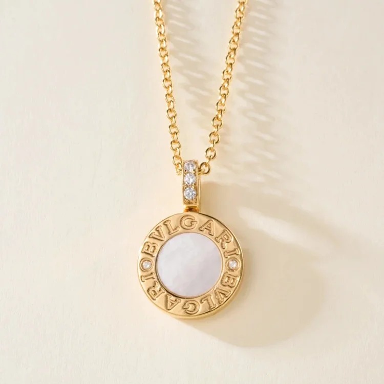 XXX-BGL double-sided coin black and white mother-of-pearl necklace-4001