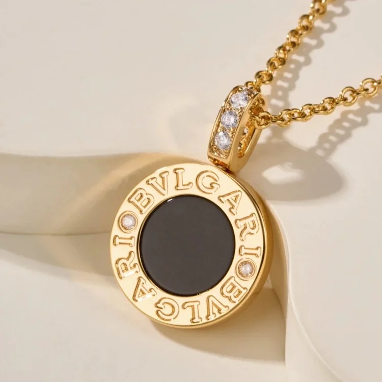 XXX-BGL double-sided coin black and white mother-of-pearl necklace-4001