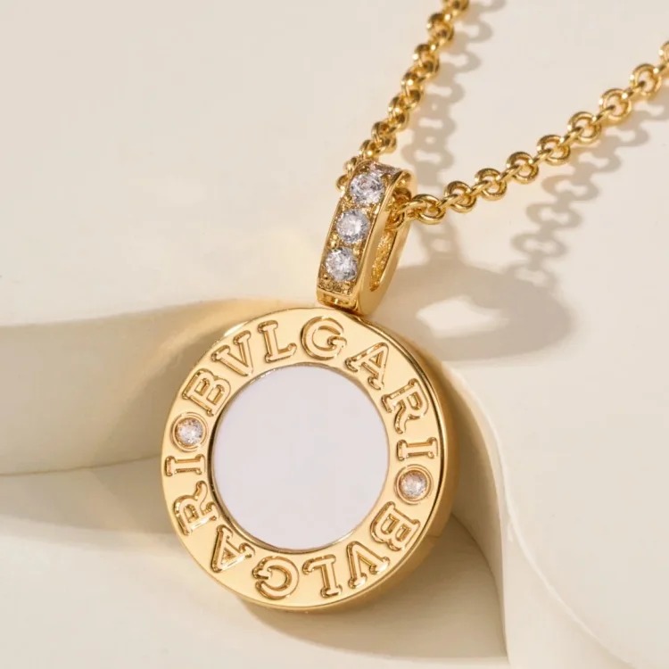 XXX-BGL double-sided coin black and white mother-of-pearl necklace-4001