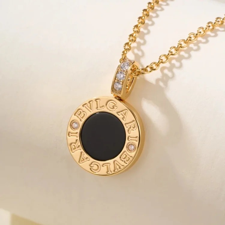XXX-BGL double-sided coin black and white mother-of-pearl necklace-4001