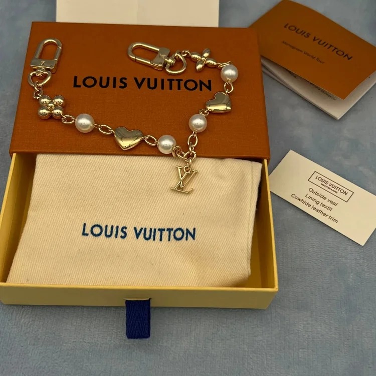 XXX-LYWD metal chain embellished with letter flower heart-shaped pearl bracelet-3886