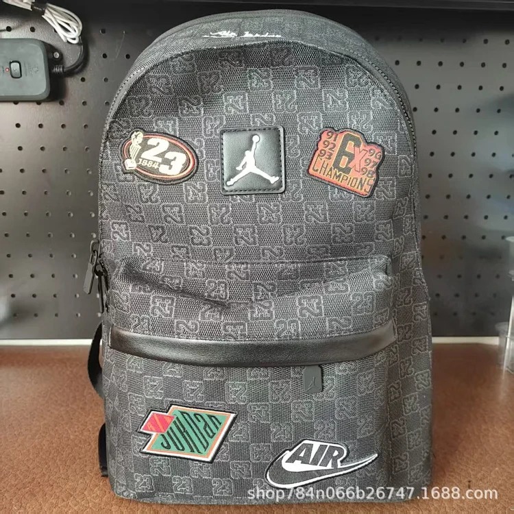 YY08--Jacquard plaid large-capacity backpack fashionable stitching small square bag rhombus letter student backpack image 3