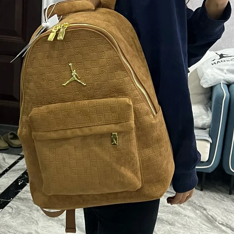 YY08--Jacquard plaid large-capacity backpack fashionable stitching small square bag rhombus letter student backpack image 6