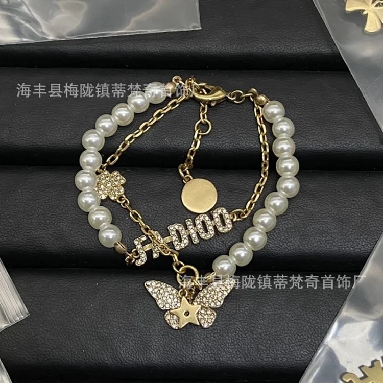 Djia/Dijia small fresh light luxury high-end fashion CD necklace bracelet small pearl women's celebrity temperament wholesale