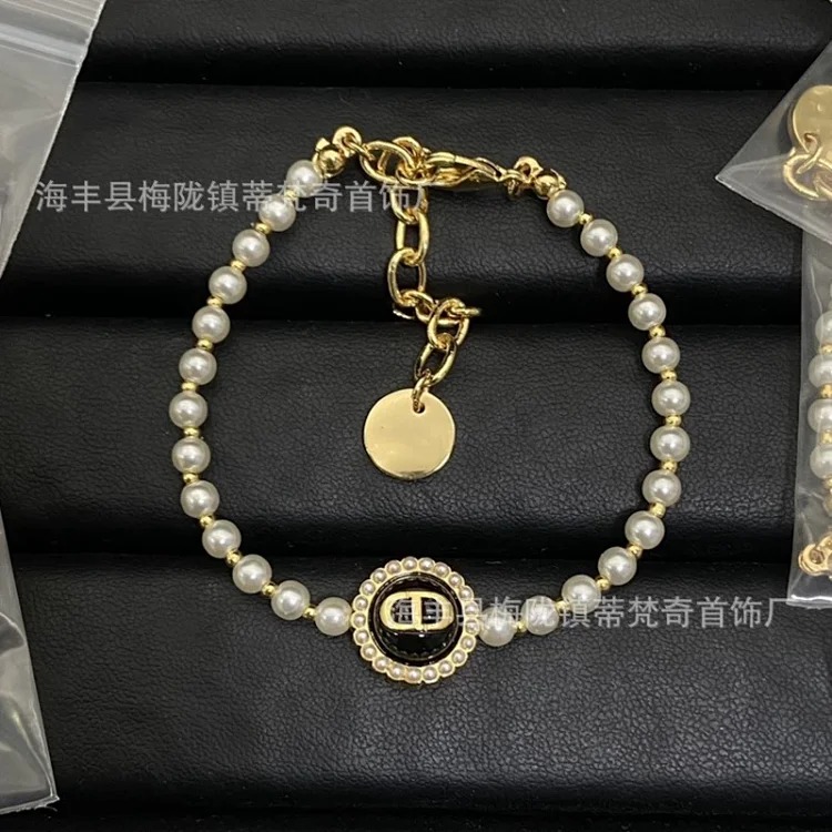 Djia/Dijia small fresh light luxury high-end fashion CD necklace bracelet small pearl women's celebrity temperament wholesale