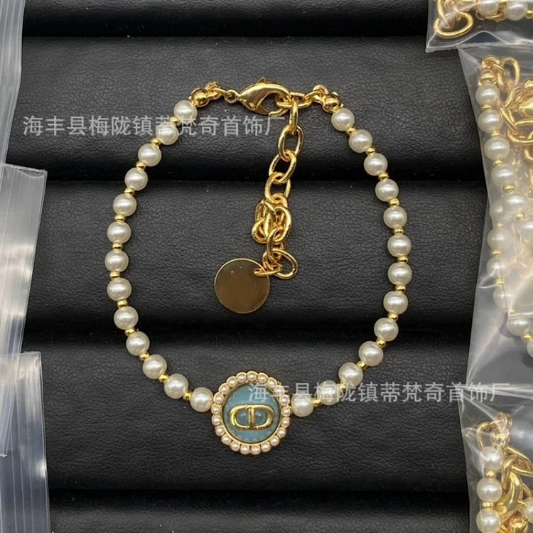 Djia/Dijia small fresh light luxury high-end fashion CD necklace bracelet small pearl women's celebrity temperament wholesale