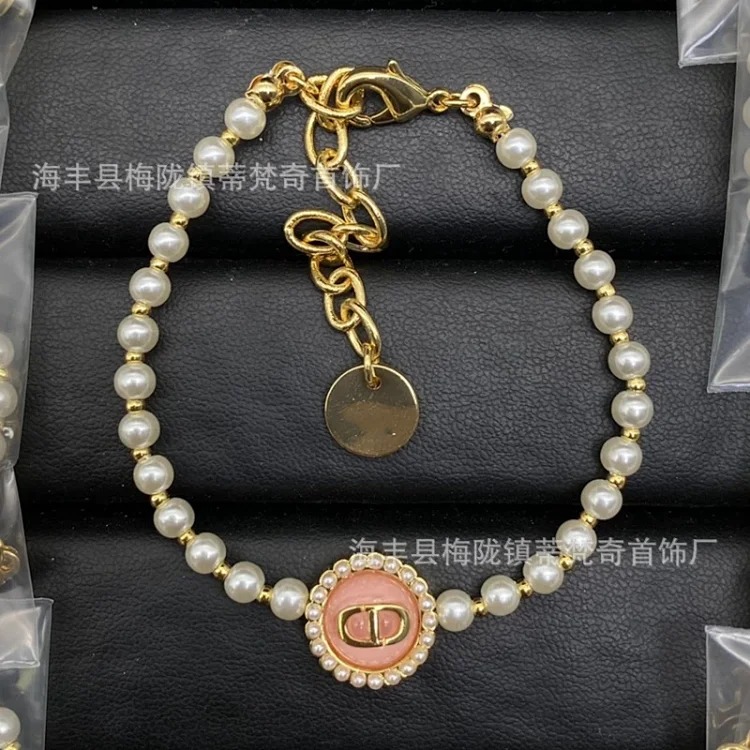 Djia/Dijia small fresh light luxury high-end fashion CD necklace bracelet small pearl women's celebrity temperament wholesale