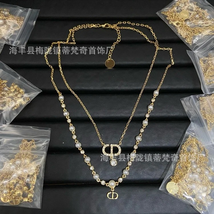 Djia/Dijia small fresh light luxury high-end fashion CD necklace bracelet small pearl women's celebrity temperament wholesale