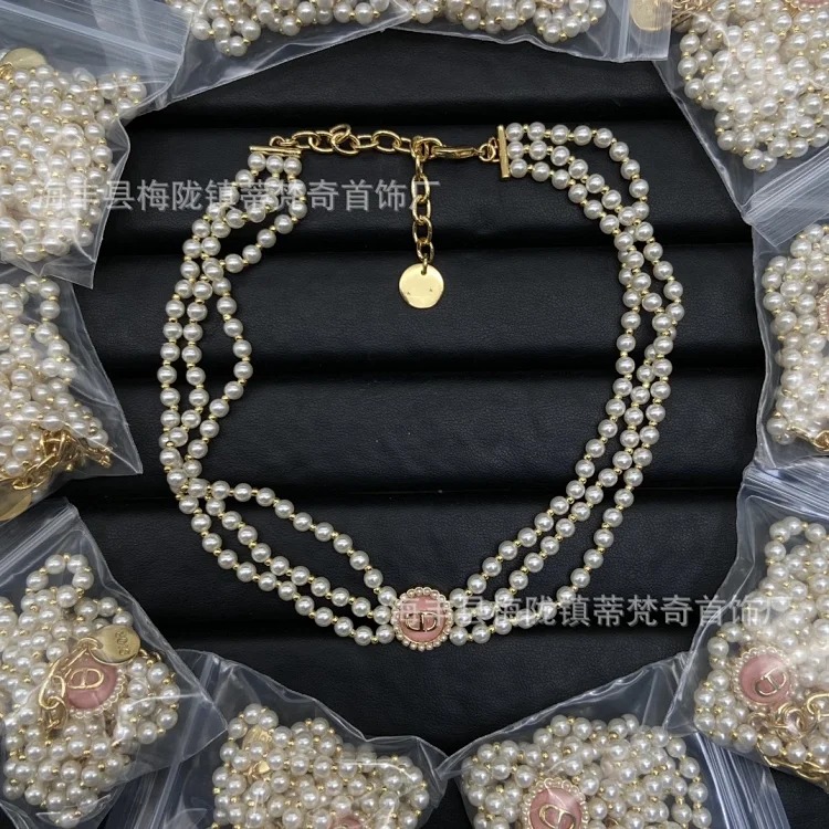 Djia/Dijia small fresh light luxury high-end fashion CD necklace bracelet small pearl women's celebrity temperament wholesale