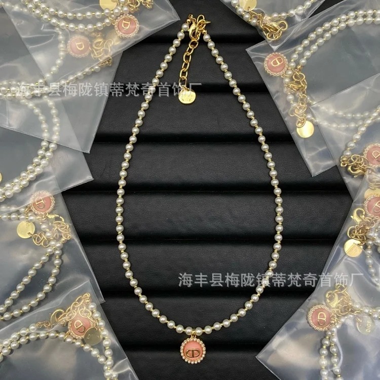 Djia/Dijia small fresh light luxury high-end fashion CD necklace bracelet small pearl women's celebrity temperament wholesale
