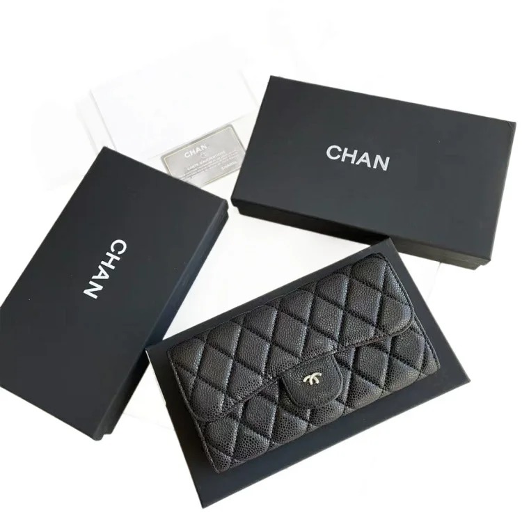 Cross-border light luxury versatile small fragrance wallet women's zipper card holder large capacity wallet multi-card slot rhombus long wallet