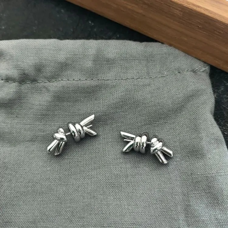 European and American BV style personalized rope earrings cold style design pastoral style earrings 25 early spring versatile women's earrings
