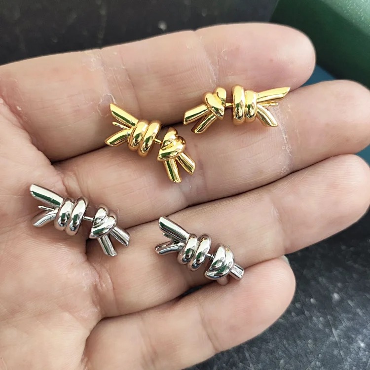 European and American BV style personalized rope earrings cold style design pastoral style earrings 25 early spring versatile women's earrings