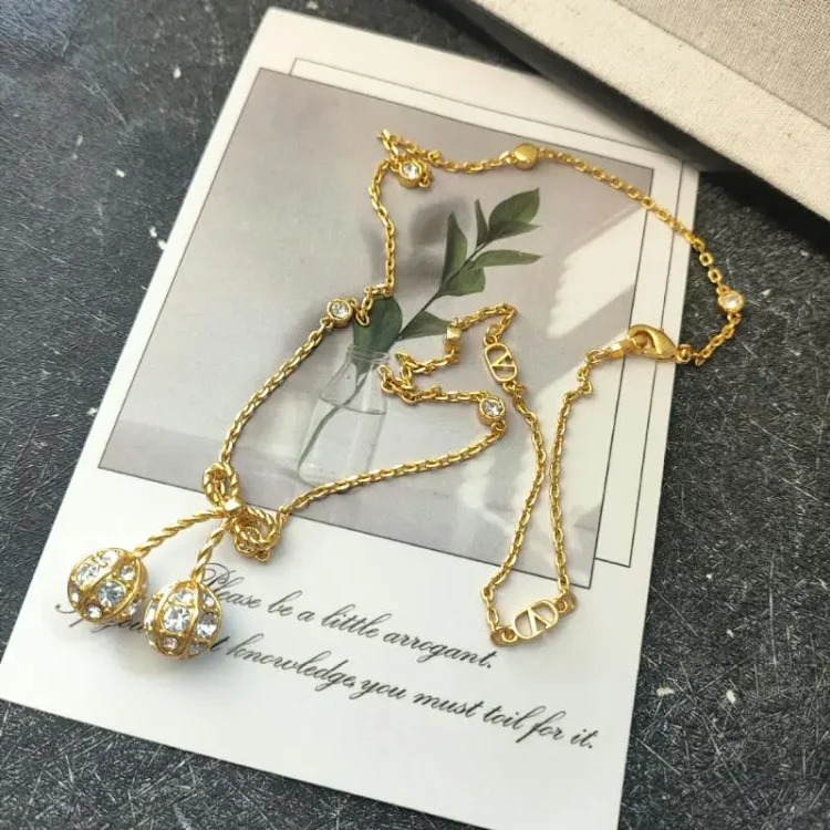 Warren style full diamond metal cherry earrings, versatile pastoral style bracelet, light luxury and cute style star necklace