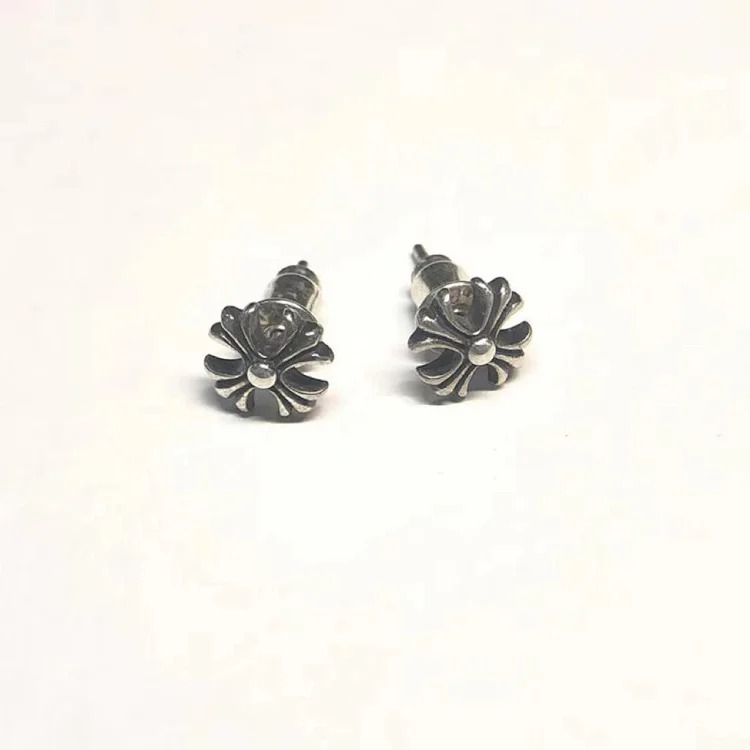 Chrome Hearts High of Chaoxuan Croix Heart Cross Earrings, new men's and women's retro fashion personalized earrings, Handu jewelry