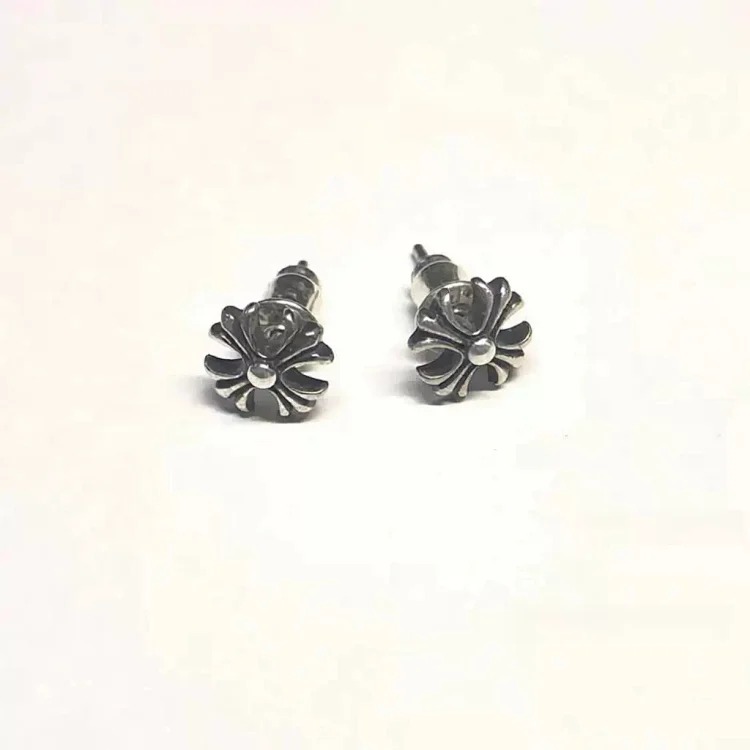 Chrome Hearts High of Chaoxuan Croix Heart Cross Earrings, new men's and women's retro fashion personalized earrings, Handu jewelry