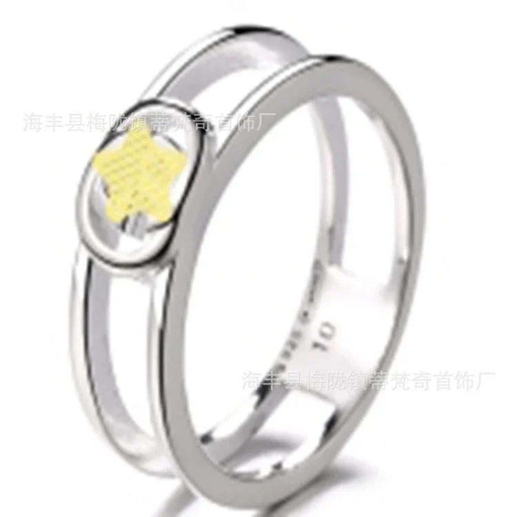 Gucci High of Gujia ring, retro aged white copper double G ring, male and female couple pair ring, G Chijia Daisy Elf