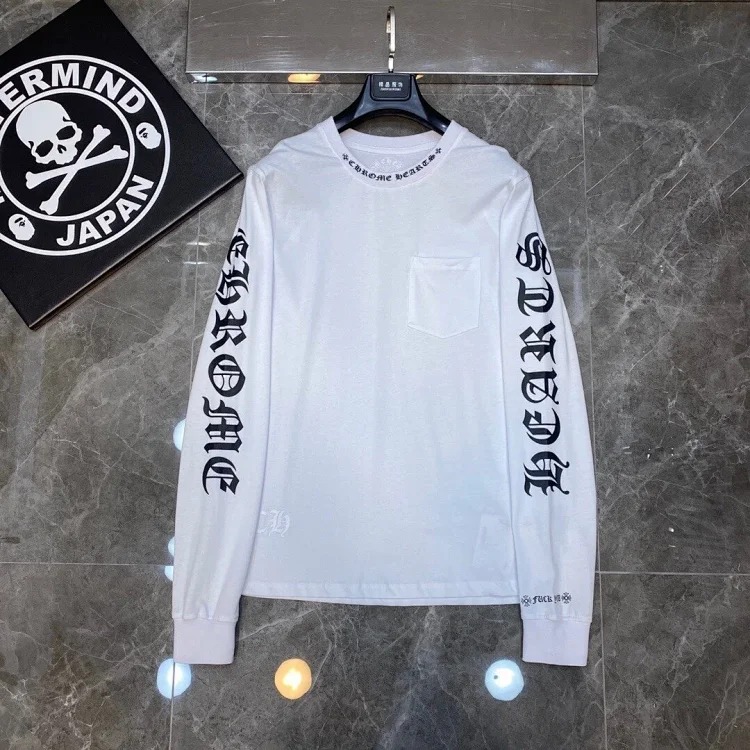 Chrome Hearts RF. Cross-border trendy brand Chrome Heart popular long-sleeved T-shirt pure cotton men and women loose ready stock wholesale image 5