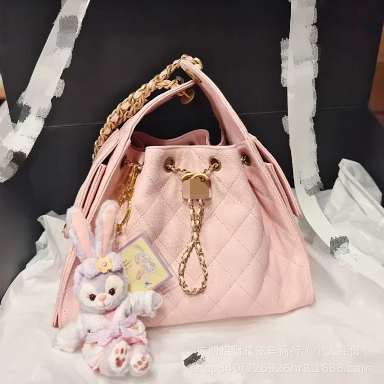 25C new hobo armpit French style retro suede shoulder bag fashionable caviar 25bag bucket bag