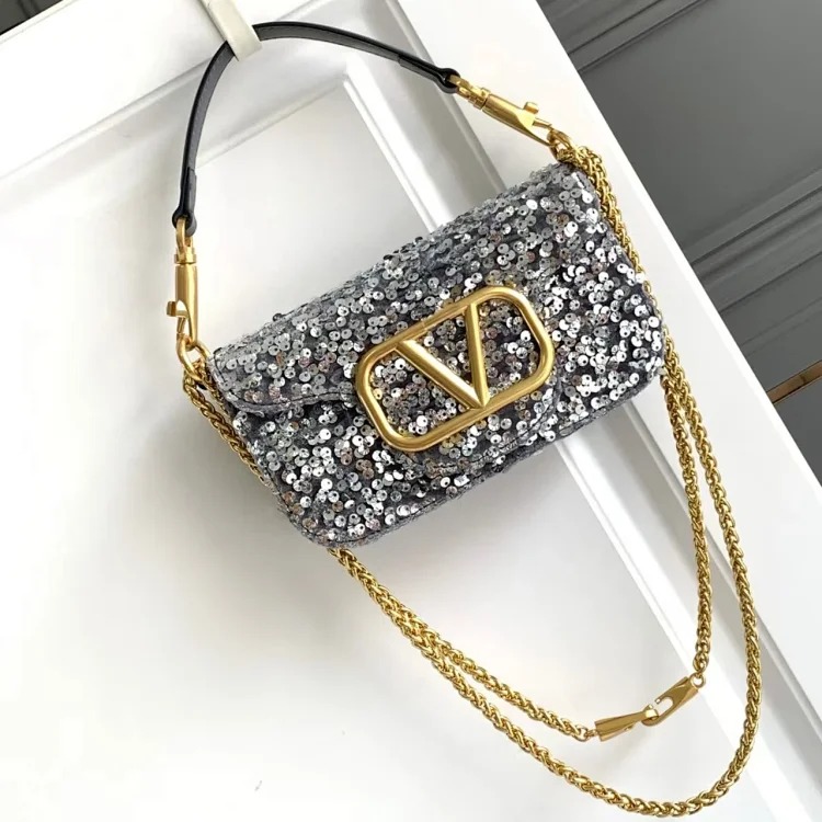 2026 new shiny ball handbags, high-end flip-top portable cross-shoulder women's bags, trendy and simple