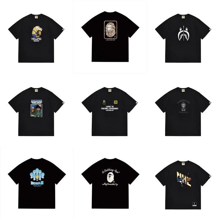 Cross-border trendy brand new popular classic short-sleeved camouflage cartoon printed T-shirts for men and women half-sleeved short-sleeved T-shirts wholesale