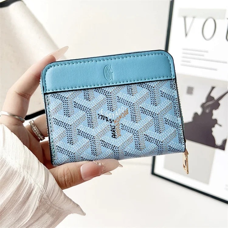 New dog tooth leather zipper card ID storage bag coin purse ID card bank card card bag universal style image 4
