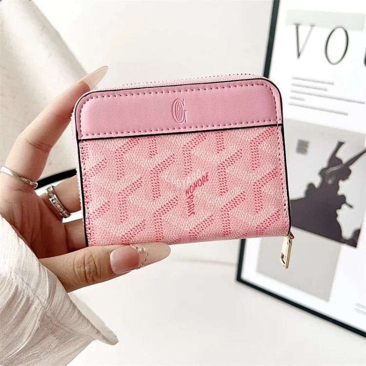 New dog tooth leather zipper card ID storage bag coin purse ID card bank card card bag universal style image 5