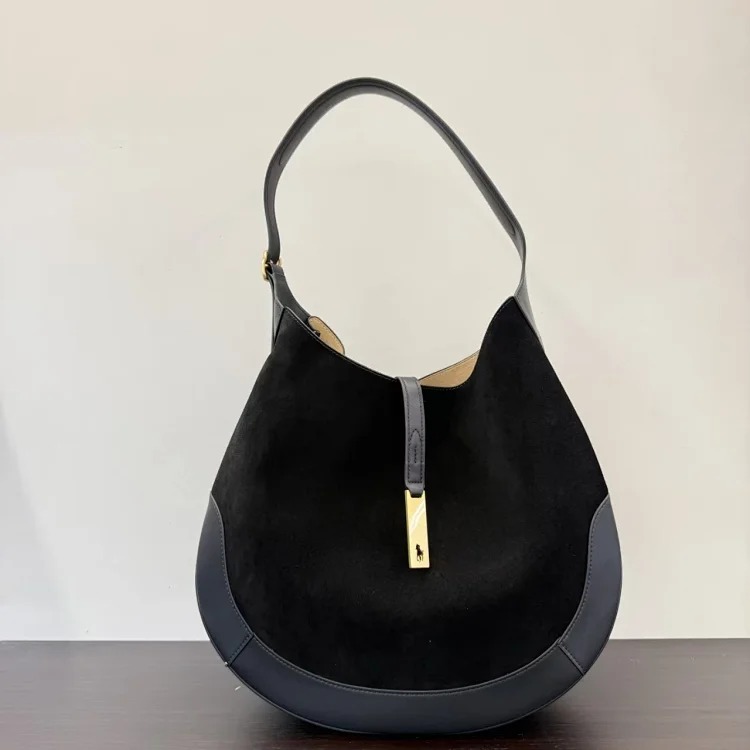 Raff POLO Zheng Xiujing's same style croissant bag 2025 new suede armpit bag single shoulder large capacity crossbody bag