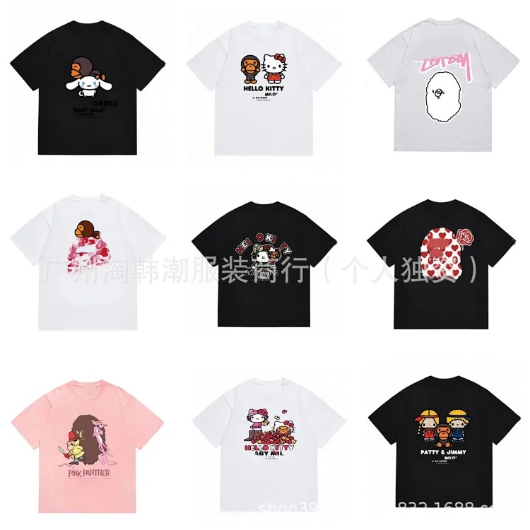 RF. Correct Korean ape head Sanrio co-branded loose casual short sleeves. Other styles can be uploaded with pictures.