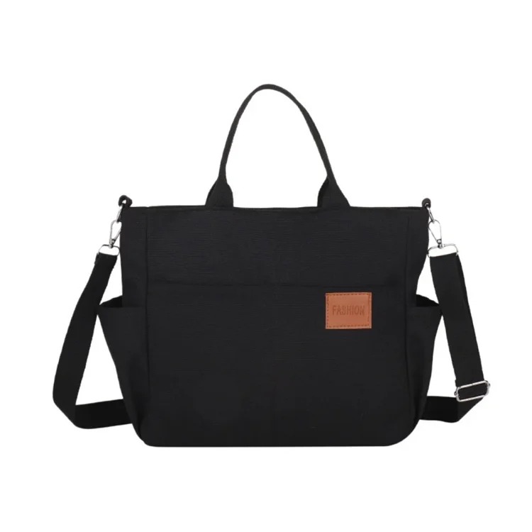 Japanese lightweight multi-layer portable shoulder bag waterproof casual commuting all-match tote bag solid color soft canvas bag for women