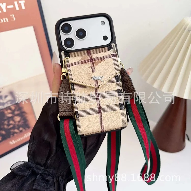 Suitable for ihone17pro mobile phone case, Apple 16plus diagonal card bag, card holder storage bag, anti-fall protective cover