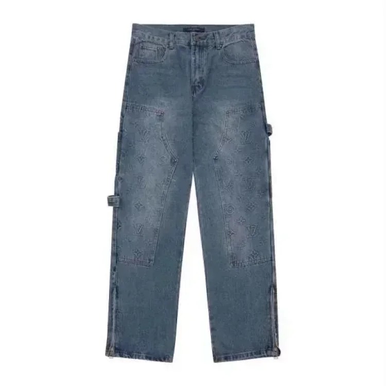 Washed ripped patchwork jeans YHH image 4