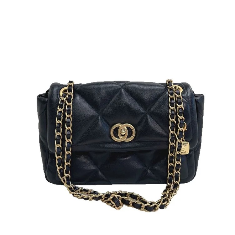 2026 new style sheepskin small fragrant style rhombus chain small square bag large capacity simple commuter shoulder crossbody messenger bag