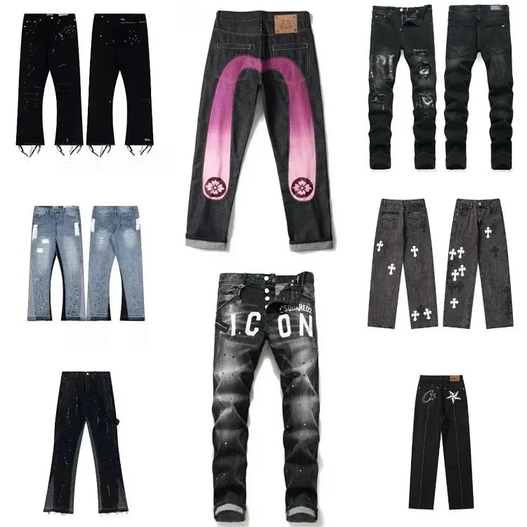 Of washed ripped patchwork jeans YHH