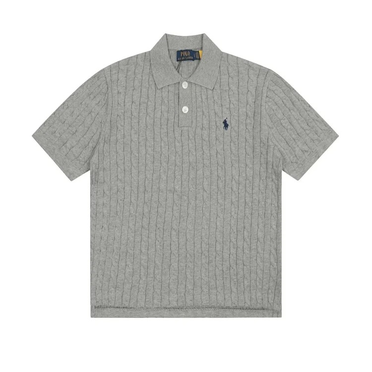 Louis Vuitton Horse label POLO lapel knitted short-sleeved small twist lapel T-shirt